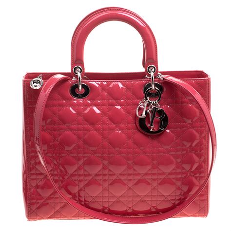 lady dior large patent leather